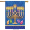 Happy Hanukkah House Flag Holiday Menorah 28" X 40" Briarwood Lane