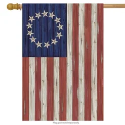 Briarwood Lane Betsy Ross Flag Patriotic House Flag Rustic 4th Of July 28" X 40"