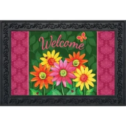 Welcome Daisies Spring Doormat Floral Indoor Outdoor 30" X 18" Briarwood Lane