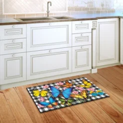 Briarwood Lane Checkered Butterflies Spring Doormat Floral Butterfly Indoor Outdoor 30" X 18" -Briarwood Lane Verkoop GUEST 66951553 5b47 47ab a828 79c338f1257e