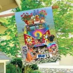 Groovy Pups Spring House Flag Hippies Dogs Humor 28" X 40" Briarwood Lane -Briarwood Lane Verkoop GUEST 67124179 d79e 490c b7f2 8e85e7210a0c