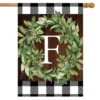 Wreath Monogram F Double-Sided House Flag Everyday 28" X 40" Briarwood Lane