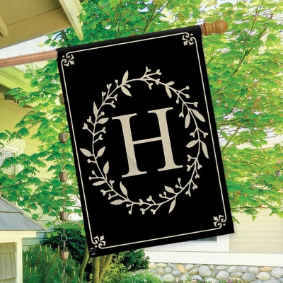 Briarwood Lane Classic Monogram Letter H House Flag Double-Sided 28" X 40" 2 Briarwood Lane Classic Monogram Letter H House Flag Double-Sided 28" X 40" - Image 2