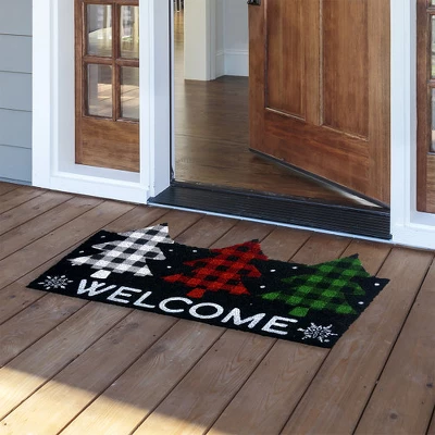 Briarwood Lane Checkered Trees Winter Natural Fiber Coir Doormat 1 Briarwood Lane Checkered Trees Winter Natural Fiber Coir Doormat