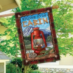 Cabin Lantern Summer House Flag Camping Canoe Mountains 28" X 40 Briarwood Lane -Briarwood Lane Verkoop GUEST 707b5205 6f3e 4aad 861e 4c4418d65602
