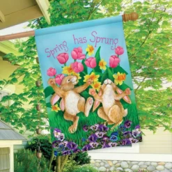 Briarwood Lane Spring Has Sprung Rabbits House Flag Floral Bunnies Tulips 28" X 40" -Briarwood Lane Verkoop GUEST 7137d600 14cd 4d91 8797 76494bce2157
