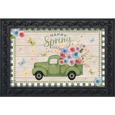 Happy Spring Pickup Truck Floral Doormat Indoor Outdoor 30" X 18" Briarwood Lane 1 Happy Spring Pickup Truck Floral Doormat Indoor Outdoor 30" X 18" Briarwood Lane