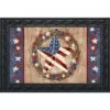 Briarwood Lane Americana Barnstar Patriotic Doormat Primitive Wreath Indoor Outdoor 30" X 18"