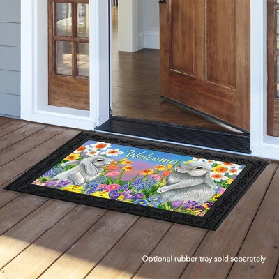 Spring Friends Bunnies Doormat Easter Welcome Floral 30" X 18" Briarwood Lane 2 Spring Friends Bunnies Doormat Easter Welcome Floral 30" X 18" Briarwood Lane - Image 2
