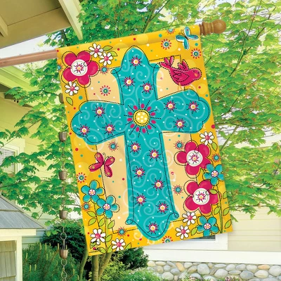Colorful Cross Spring House Flag 28" X 40" Briarwood Lane 2 Colorful Cross Spring House Flag 28" X 40" Briarwood Lane - Image 2