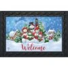 Caroling Snowmen Christmas Doormat Welcome Indoor Outdoor 30" X 18" Briarwood Lane