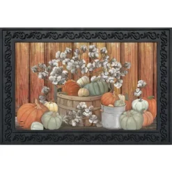 Briarwood Lane Pumpkins And Willows Autumn Doormat Primitive Fall Indoor / Outdoor 30" X 18"