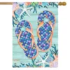 Enjoy Life Flip Flops Summer House Flag Nautical 28" X 40" Briarwood Lane