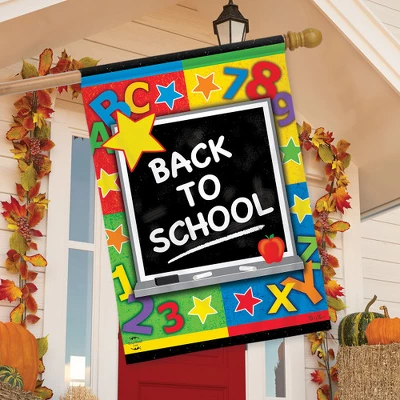 Back To School Chalklboard Fall House Flag ABC's Numbers 28"x40" Briarwood Lane 2 Back To School Chalklboard Fall House Flag ABC's Numbers 28"x40" Briarwood Lane - Image 2