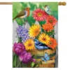 Birds And Blooms Spring House Flag Floral 28" X 40" Briarwood Lane