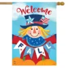 Patriotic Scarecrow Autumn House Flag Welcome Fall 28" X 40" Briarwood Lane