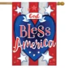 Briarwood Lane God Bless America Heart Patriotic House Flag Stars Stripes Double-Sided 28"x40"