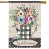 Buffalo Check Watering Can Spring House Flag 28 X 40 Briarwood Lane