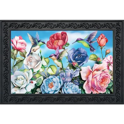 Hummingbird And Roses Spring Doormat Floral Butterfly Indoor Outdoor 30" X 18" Briarwood Lane 1 Hummingbird And Roses Spring Doormat Floral Butterfly Indoor Outdoor 30" X 18" Briarwood Lane
