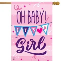 Baby Girl Double-Sided House Flag 28" X 40" Briarwood Lane