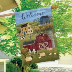 Briarwood Lane Spring Countryside Welcome House Flag Primitive Salt Box House 28" X 40" -Briarwood Lane Verkoop GUEST 97b5c70b 6102 48dd 95e0 bcec344647af