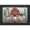 Barn In Snow Winter Doormat 30" X 18" Indoor Outdoor Briarwood Lane