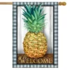 Checkered Pineapple Everyday House Flag Welcome 28" X 40" Briarwood Lane