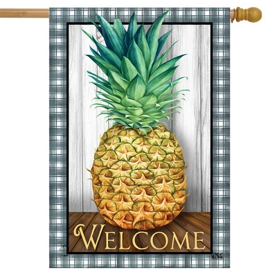 Checkered Pineapple Everyday House Flag Welcome 28" X 40" Briarwood Lane 1 Checkered Pineapple Everyday House Flag Welcome 28" X 40" Briarwood Lane