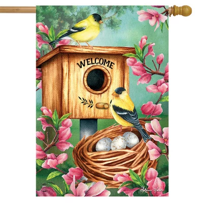 A Watchful Eye Spring House Flag Goldfinches Nest 28" X 40" Briarwood Lane 1 A Watchful Eye Spring House Flag Goldfinches Nest 28" X 40" Briarwood Lane