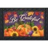 Briarwood Lane Be Grateful Fall Doormat Pumpkins Floral Indoor Ou
