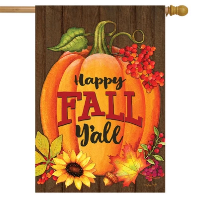 Fall Y'all Pumpkin House Flag Autumn Sunflower 28" X 40" Briarwood Lane 1 Fall Y'all Pumpkin House Flag Autumn Sunflower 28" X 40" Briarwood Lane