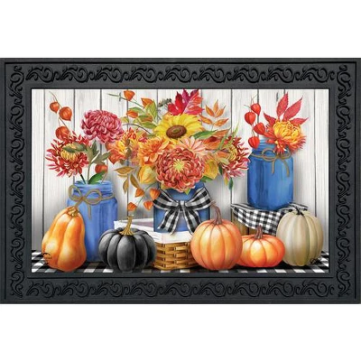 Briarwood Lane Autumn Mason Jars Floral Doormat Fall Pumpkins Rus 1 Briarwood Lane Autumn Mason Jars Floral Doormat Fall Pumpkins Rus