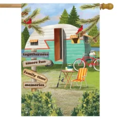 Woodsy Camper Summer House Flag Campsite 28" X 40" Briarwood Lane