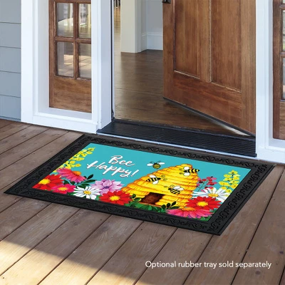 Bee Happy Hive Spring Doormat Beehive Indoor Outdoor 30" X 18" Briarwood Lane 2 Bee Happy Hive Spring Doormat Beehive Indoor Outdoor 30" X 18" Briarwood Lane - Image 2