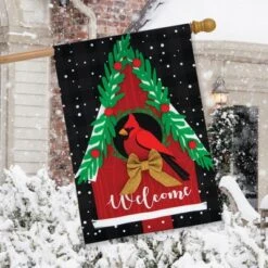 Winter Birdhouse Burlap House Flag 28" X 40" Welcome Cardinal Briarwood Lane 3 Winter Birdhouse Burlap House Flag 28" X 40" Welcome Cardinal Briarwood Lane -Briarwood Lane Verkoop GUEST a3c63cd3 6722 4d5f aa31 67735a938233
