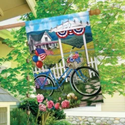 Patriotic Bicycle Fourth Of July House Flag Balloons Bunting 28" X 40" Briarwood Lane 3 Patriotic Bicycle Fourth Of July House Flag Balloons Bunting 28" X 40" Briarwood Lane -Briarwood Lane Verkoop GUEST a46b323d 0c1f 45dc a23f 70200886bda3