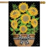 Primitive Sunflowers Autumn House Flag Floral Fall 28" X 40" Briarwood Lane
