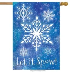 Snowflakes Winter House Flag Seasonal Snowy 28" X 40" Briarwood Lane