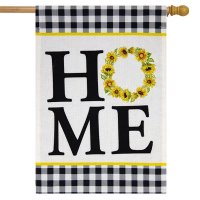 Sunflower Wreath Everyday Burlap House Flag 28" X 40" Briarwood Lane 1 Sunflower Wreath Everyday Burlap House Flag 28" X 40" Briarwood Lane