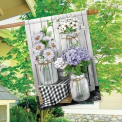 Checkered Mason Jars Spring House Flag Daisies Floral 28" X 40" Briarwood Lane 3 Checkered Mason Jars Spring House Flag Daisies Floral 28" X 40" Briarwood Lane -Briarwood Lane Verkoop GUEST adb0a678 30b6 47cd a2b5 cf356f6ae174