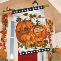 Briarwood Lane Happy Fall Y'all Pumpkins Primitive House Flag Autumn Checkers 28" X 40" -Briarwood Lane Verkoop GUEST ae3d804b e854 4951 815b 846b9d1081f1