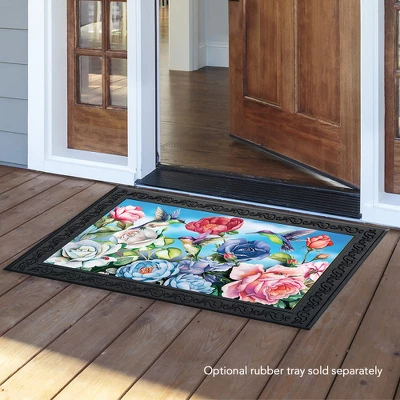 Hummingbird And Roses Spring Doormat Floral Butterfly Indoor Outdoor 30" X 18" Briarwood Lane 2 Hummingbird And Roses Spring Doormat Floral Butterfly Indoor Outdoor 30" X 18" Briarwood Lane - Image 2