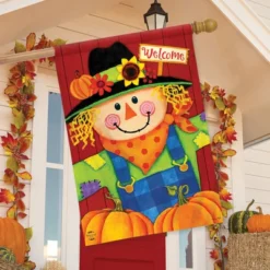 Scarecrow And Pumpkins Fall House Flag Welcome Autumn 28" X 40" Briarwood Lane -Briarwood Lane Verkoop GUEST aed38c87 9ad6 4061 9a69 cde323aaee3f