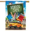 School Days Autumn House Flag Bus Books Fall Chalkboard 28" X 40" Briarwood Lane
