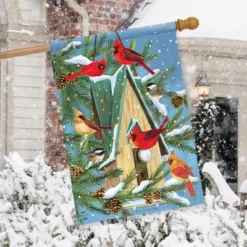 Briarwood Lane Snowfall Birdhouse Winter House Flag Cardinals Fir -Briarwood Lane Verkoop GUEST b201229d dbdc 4d28 ac3a 3966d12999d7