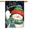 Briarwood Lane Snow Time Snowman Winter House Flag Let It Snow28"