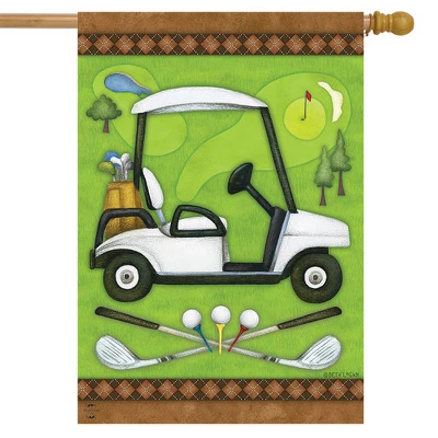Golf Spring House Flag Cart Clubs Sports 28" X 40" Briarwood Lane 1 Golf Spring House Flag Cart Clubs Sports 28" X 40" Briarwood Lane