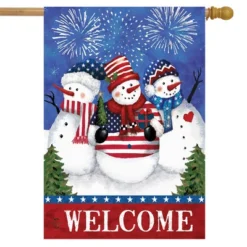Briarwood Lane American Snowmen Winter House Flag Welcome Snowman