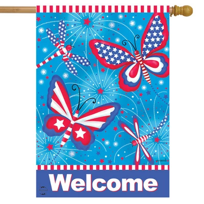 American Butterflies Patriotic House Flag 28" X 40" Briarwood Lane 1 American Butterflies Patriotic House Flag 28" X 40" Briarwood Lane