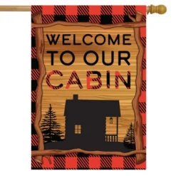 Welcome To Our Cabin Summer House Flag Camping 28" X 40" Briarwood Lane